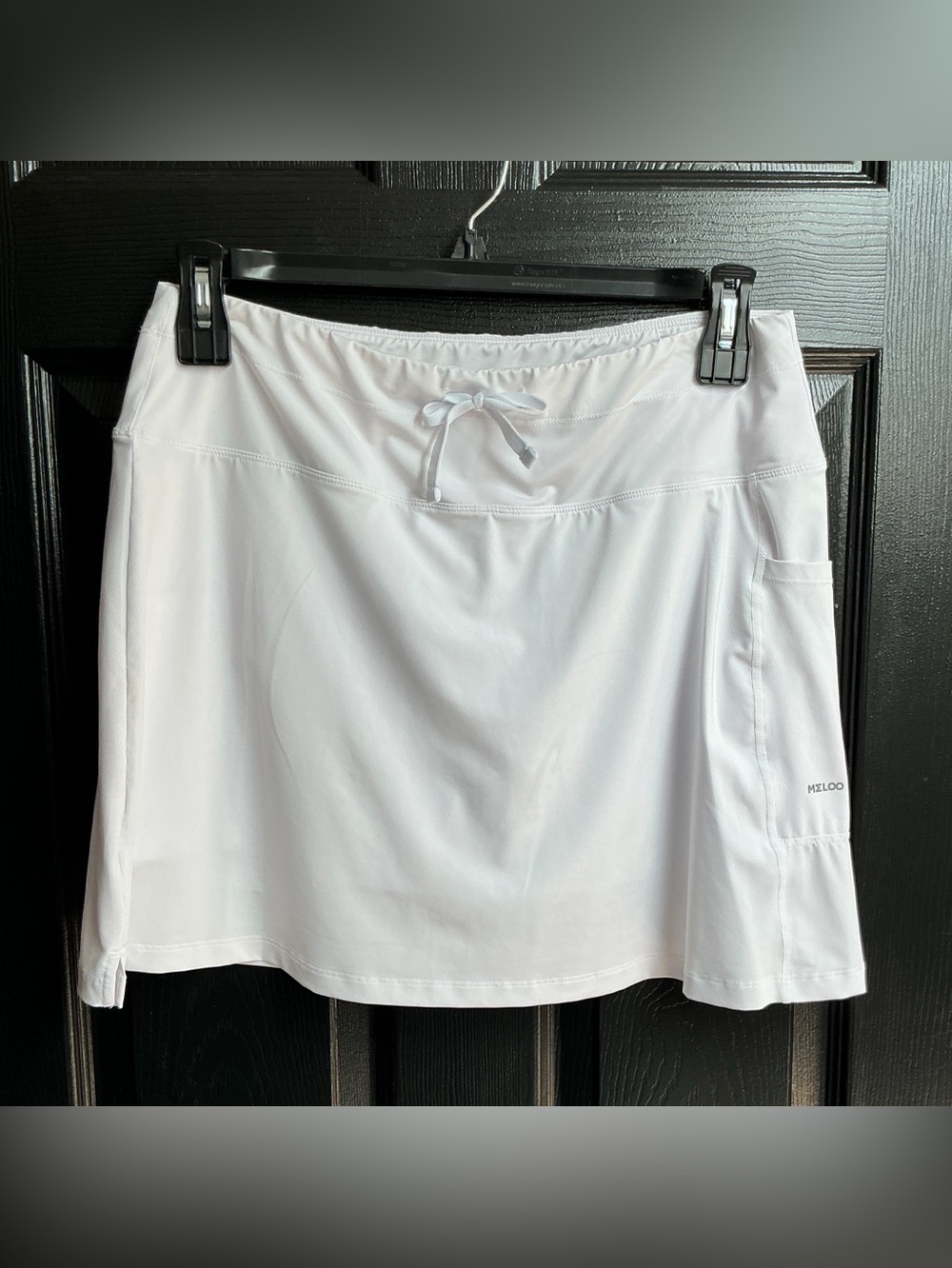 White Athletic Skort with Drawstring